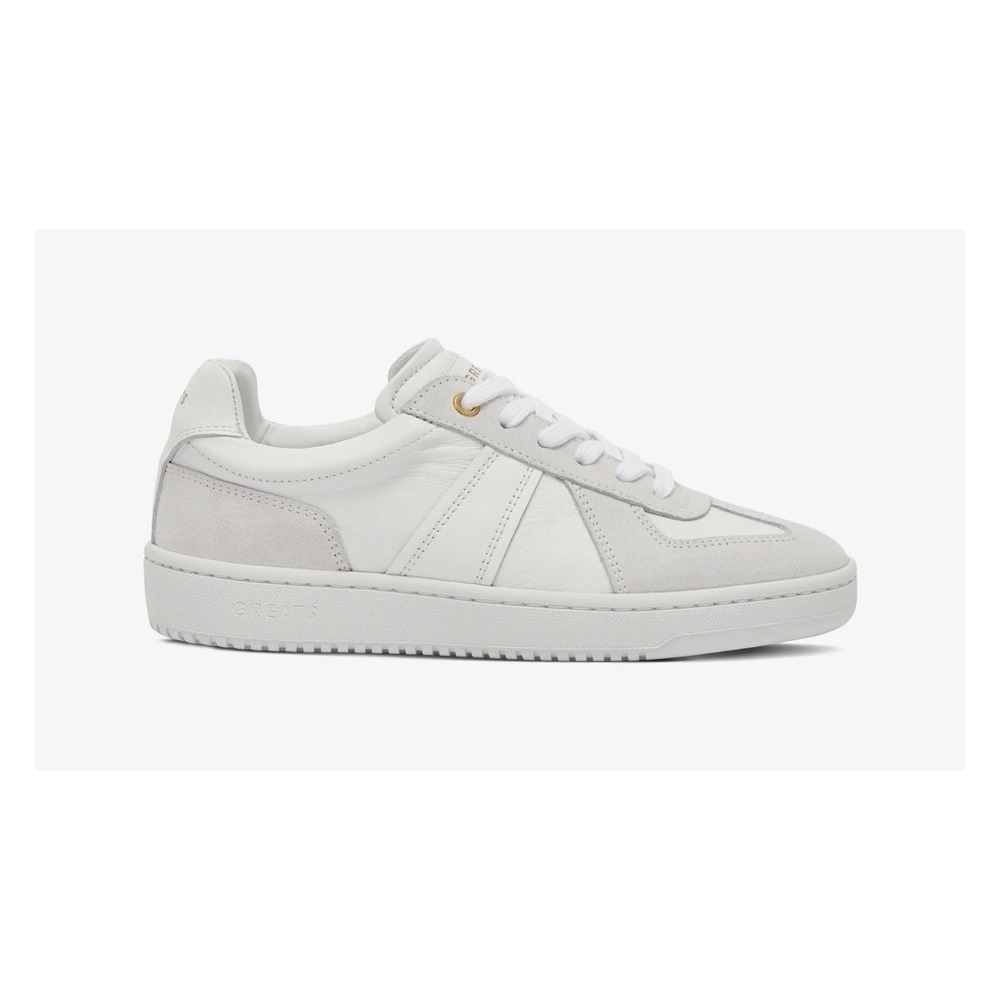 GREATS GAT LOW Women's White Low Top Leather Suede Sneakers Size 9W NEW